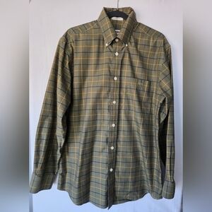 Orvis Sporting Traditions Green Gold Plaid Flannel Shirt M Gorpcore Cabin Medium